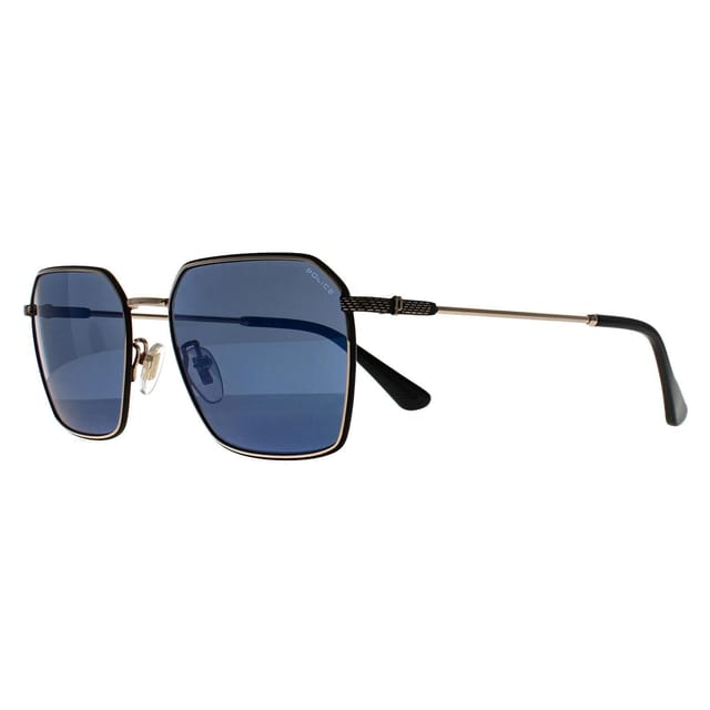 Police Police Men's Square Shiny Rose Gold Smoke Blue Mirror SPLL84 Octane 9 - 2