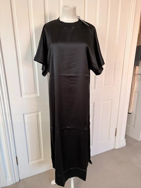 ASOS Design ASOS Design Black Satin Oversized T Shirt Dress - BNWT
