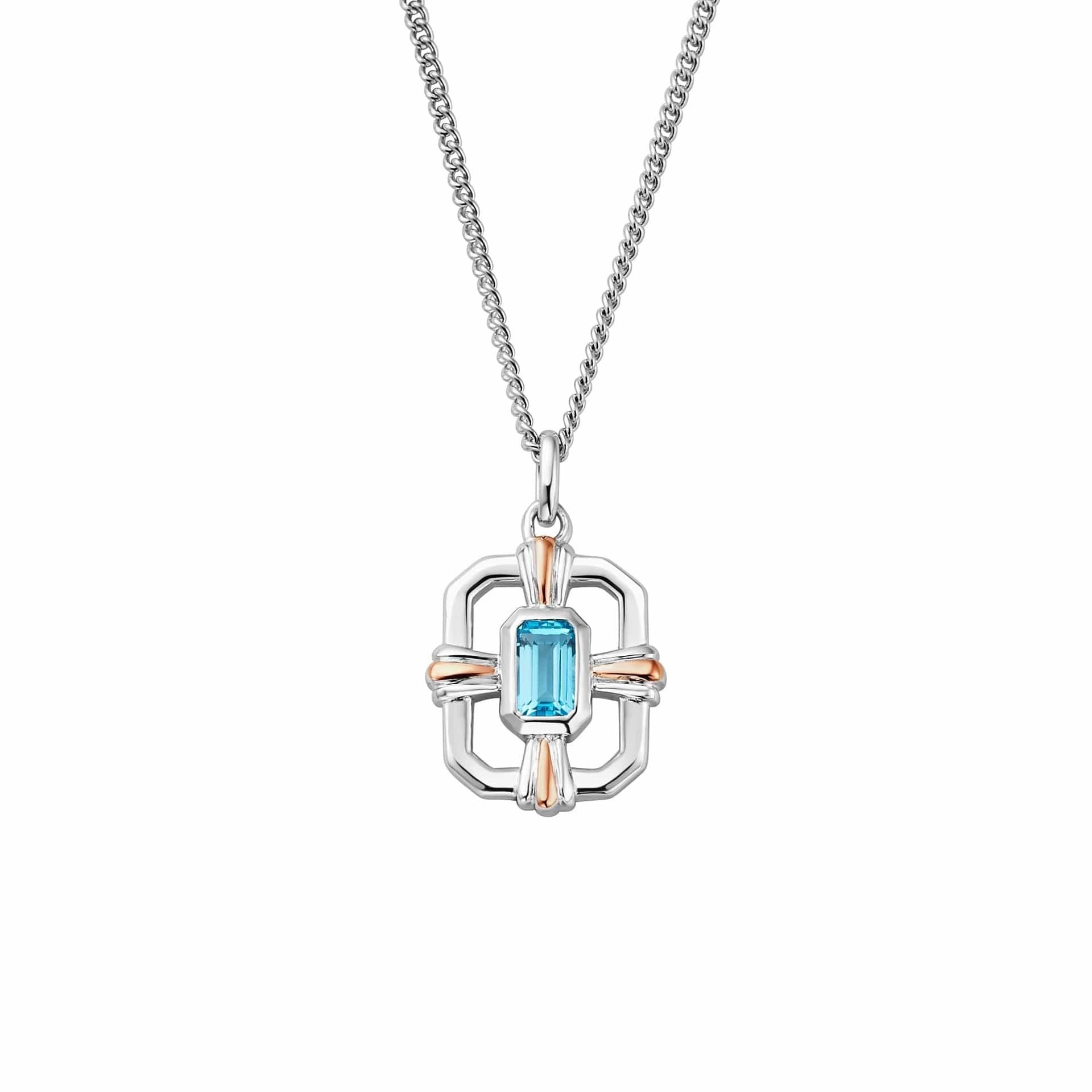 Clogau Clogau Women's Royal Sterling Silver Gateways Pendant with Swiss Blue Topaz in Metallics