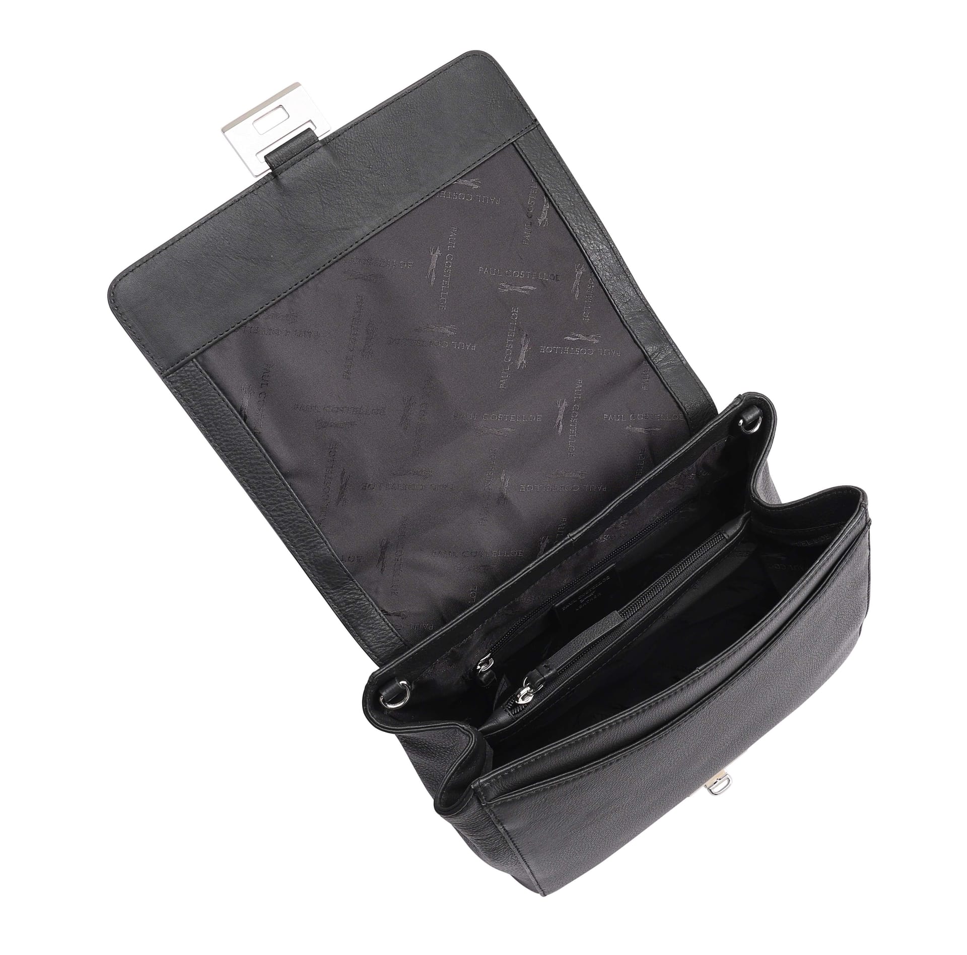 Paul Costelloe Paul Costelloe Women's Shamali Leather Shoulder Bag in Jet Black - 4