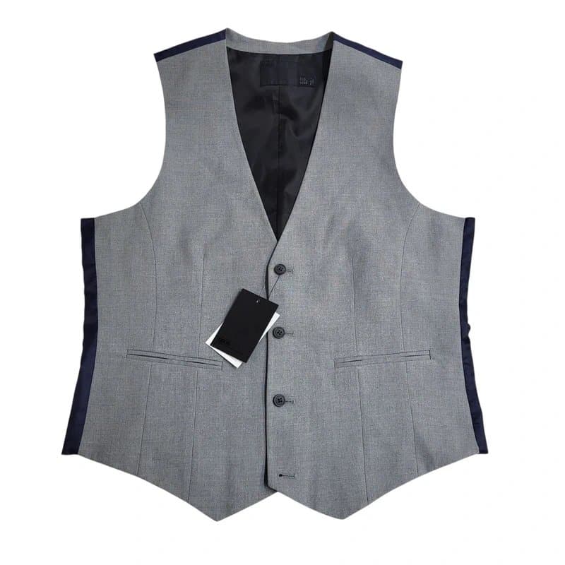 ASOS Asos Waistcoat Grey 2 Pocket Smart Formal Men's L 42" Bnwt