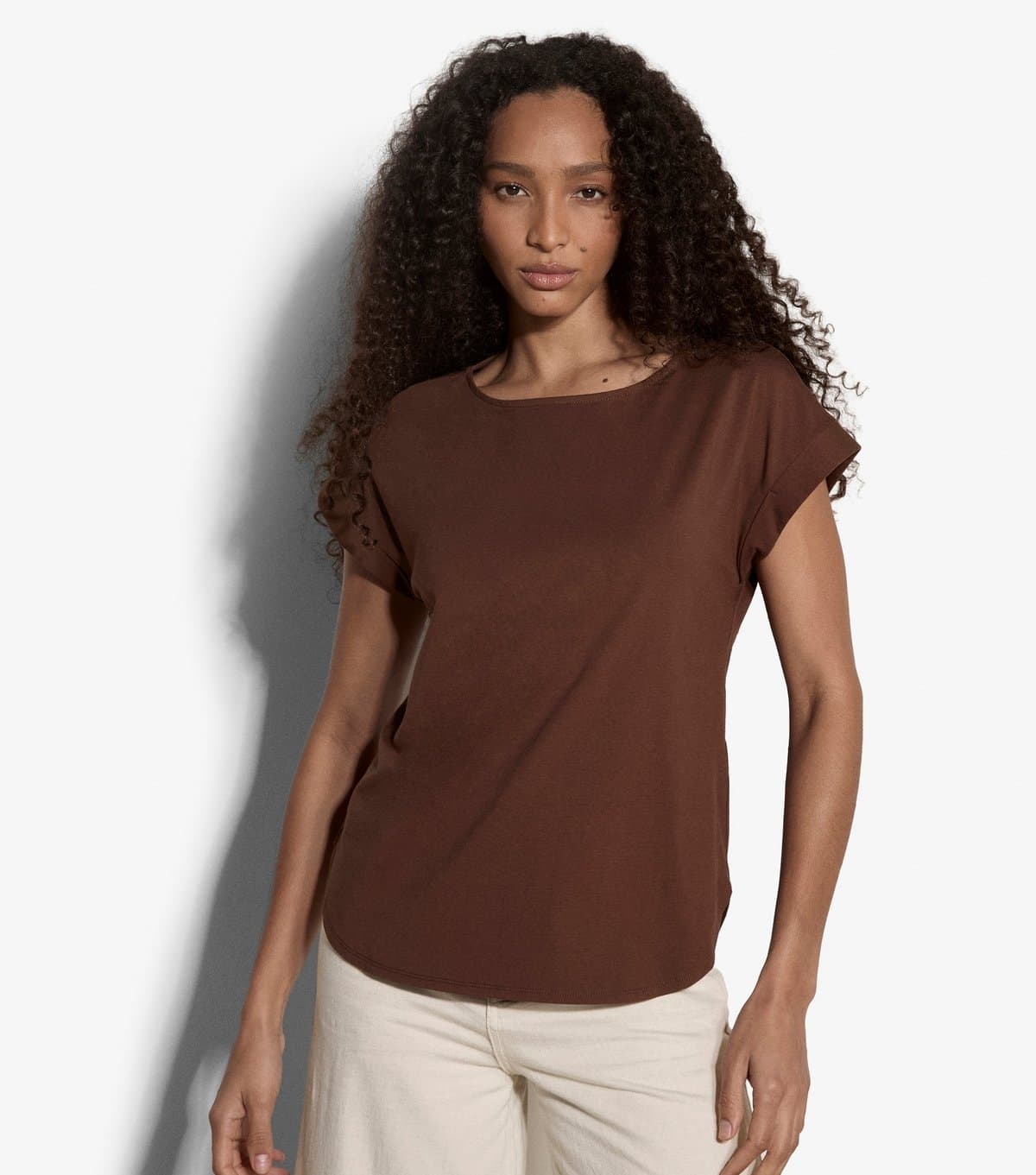 Apricot Women's Dark Brown Grown On Sleeve T-Shirt Apricot New Look