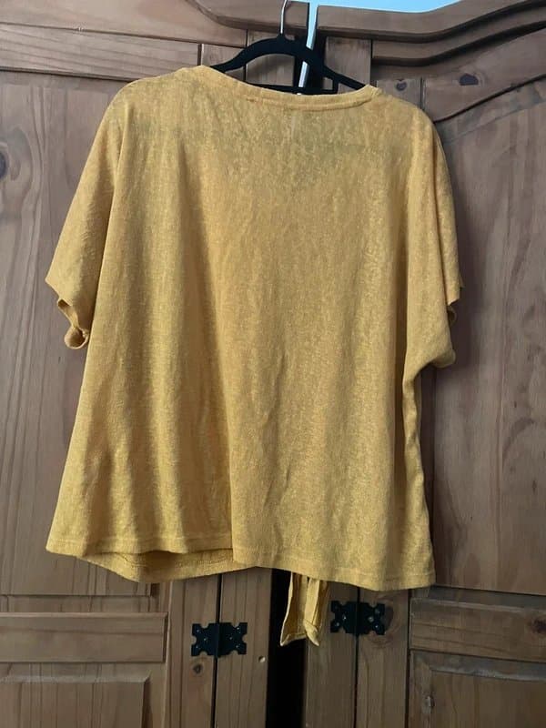 Peacocks Mustard Peacocks short-sleeved top, 4XL / 48 / 20
