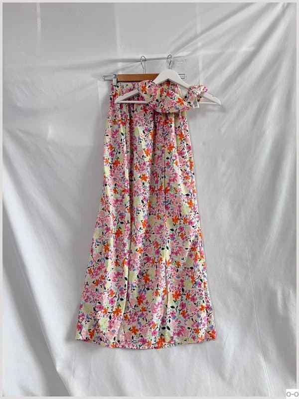 ASOS Design ASOS Design floral bandeau and split leg trouser co-ord set size S