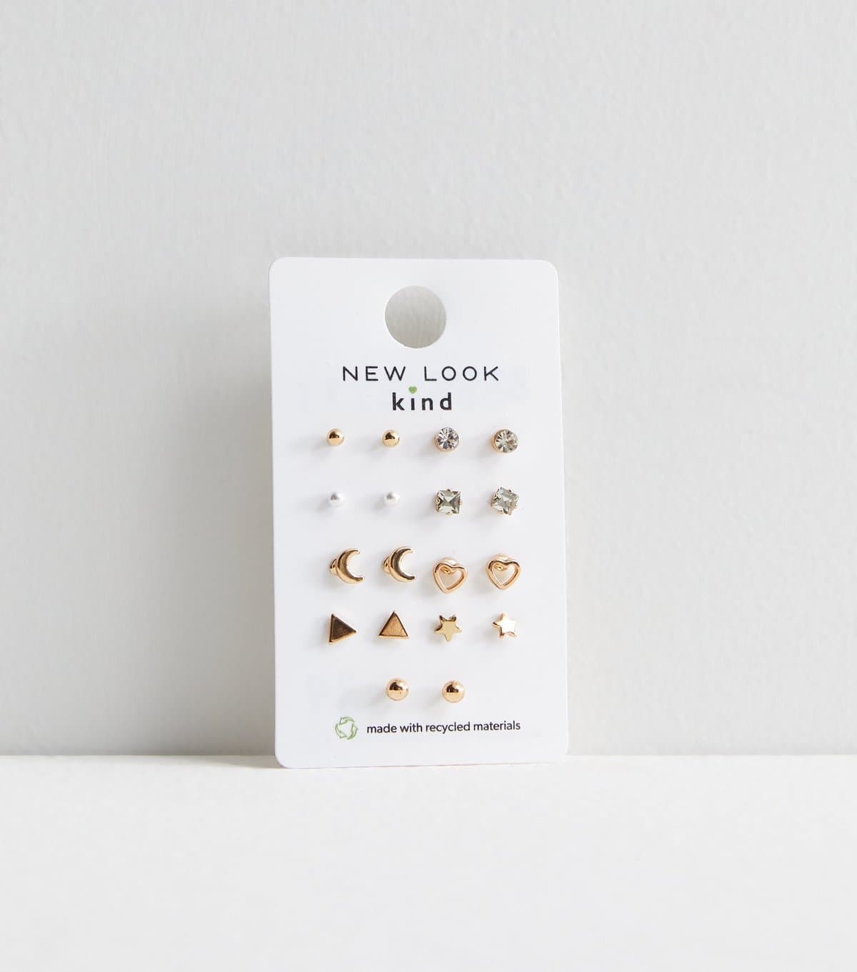 New Look 9 Pack Gold Mixed Tiny Stud Earrings New Look