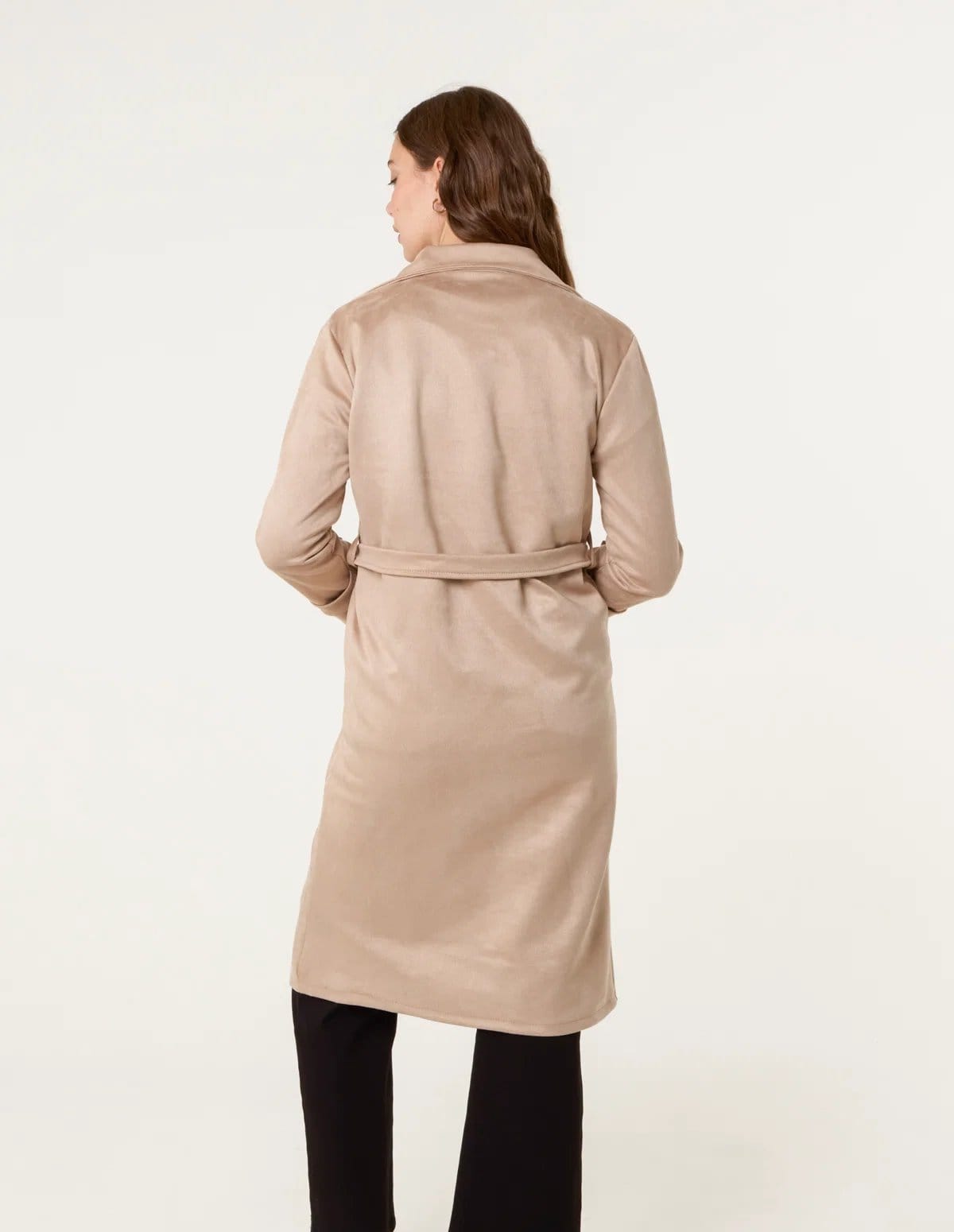 Blue Vanilla Suede Button Trench Coat - 4