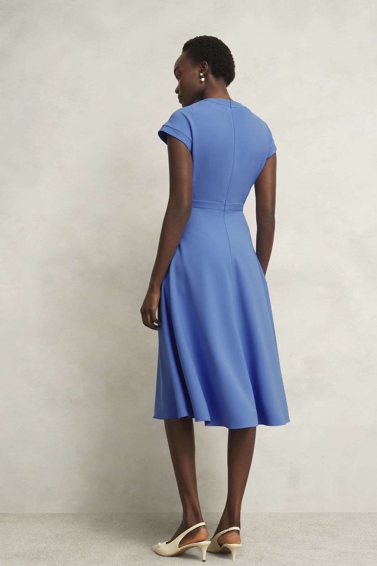 Hobbs London Hobbs London Women's Hallie Flared Midi Dress in Cobalt - 4