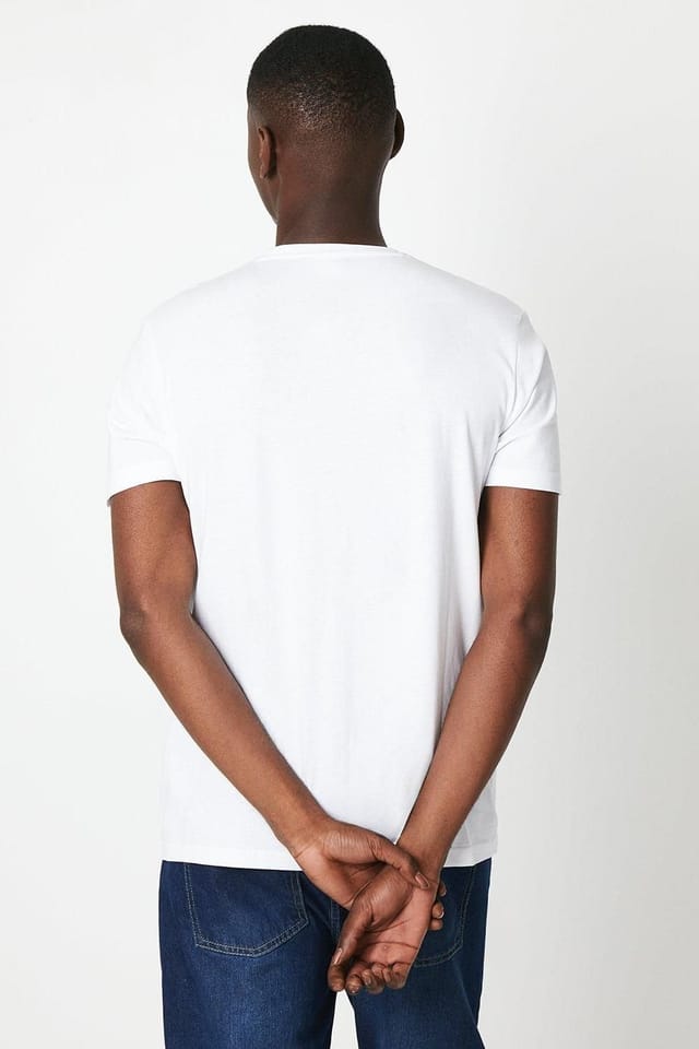 Maine Maine Men's Cotton Crew Neck T-shirt in White - 3