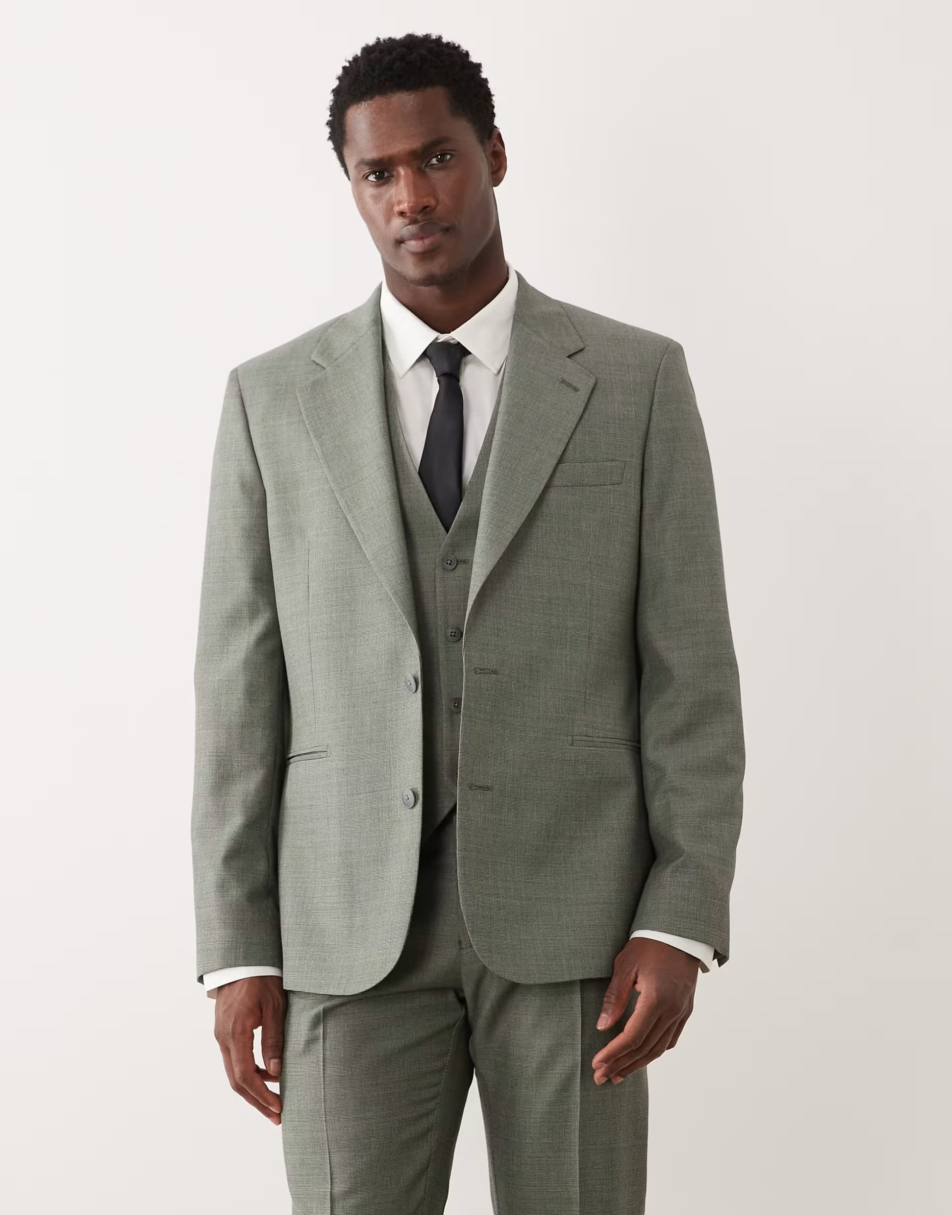 ASOS ASOS DESIGN slim suit jacket in mid green washable wool blend