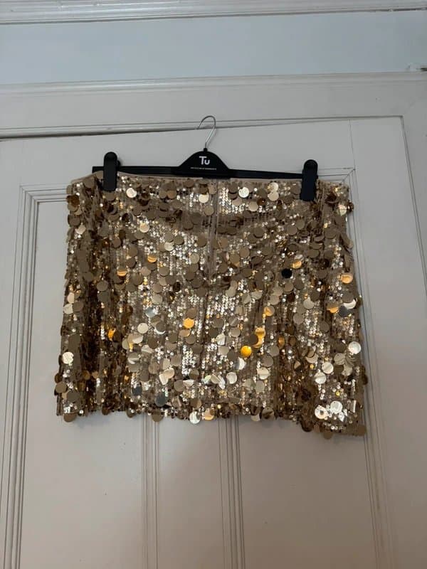 ASOS ASOS gold sequin skirt 18