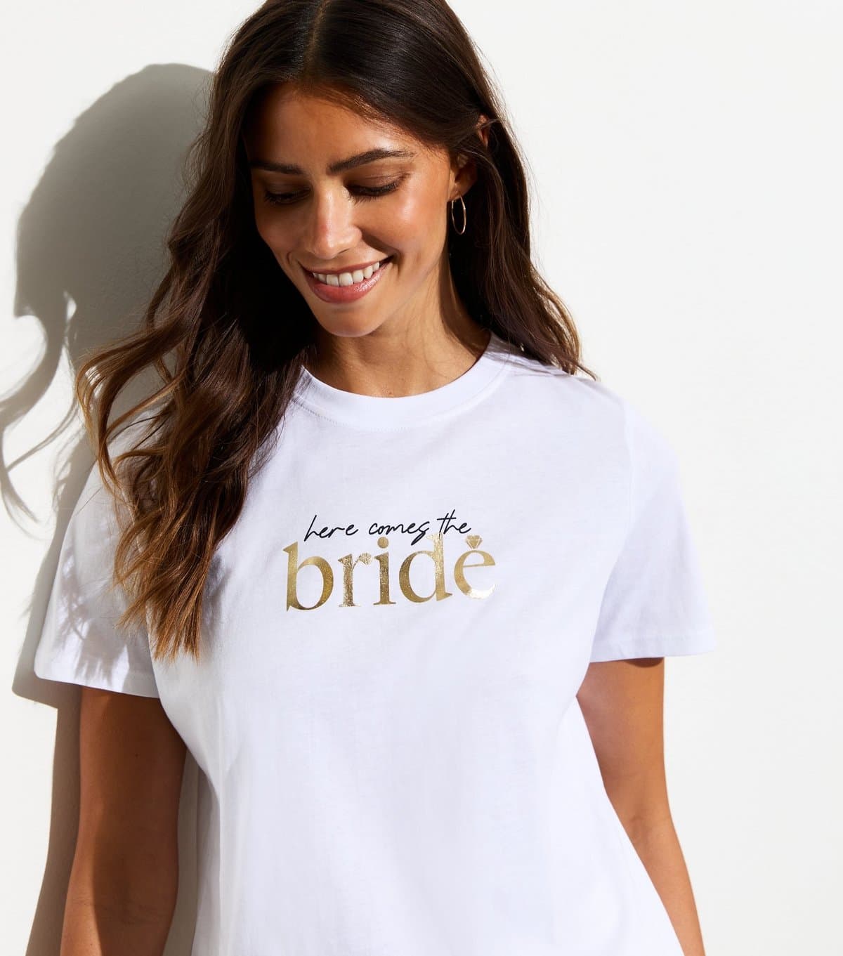 New Look New Look White Cotton Graphic Print T-Shirt