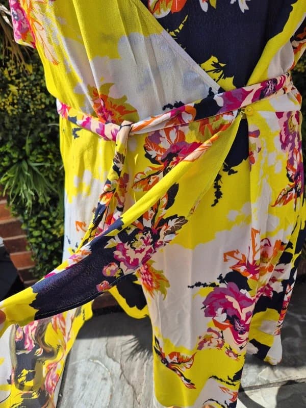Karen Millen Karen millen yellow wrap dress size 20 tulip sleeves
