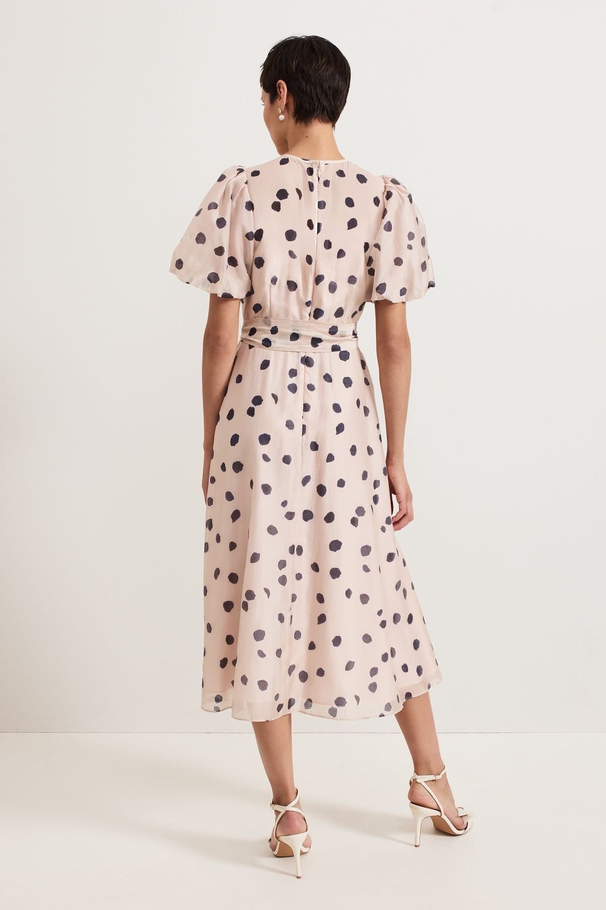 Phase Eight Phase Eight Women's Nicola Ruffle-Front Midi Dress in Pale Pink - 4