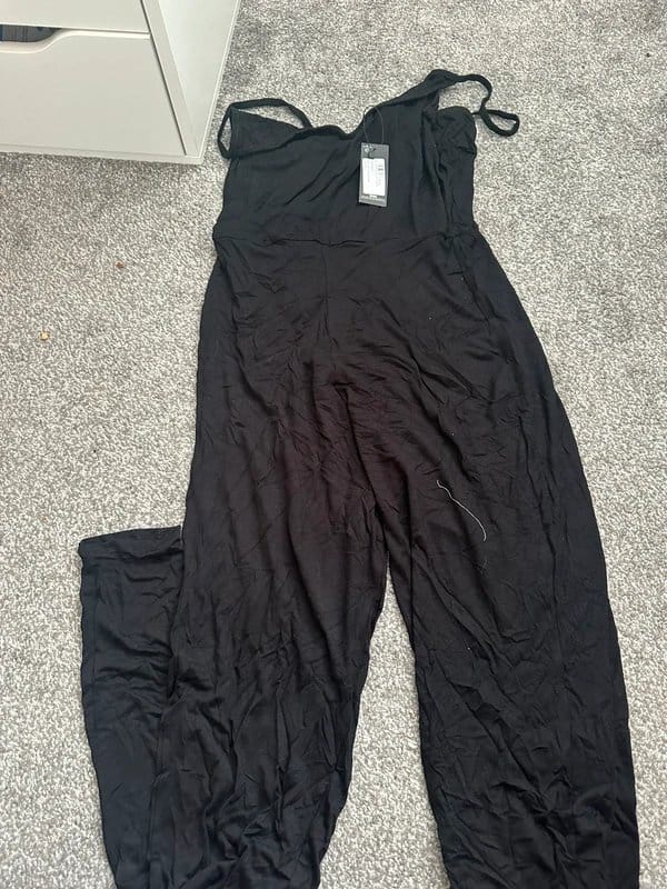 PLT Black Satin Jumpsuit