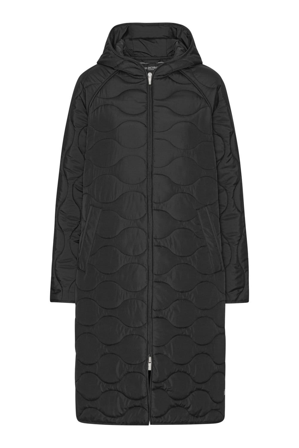ILSE JACOBSEN Ilse Jacobsen Women's Quilted Long Jacket With Hood Black - 4