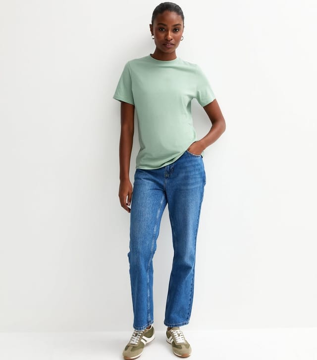 New Look Women's Mint Green Cotton Crew Neck T-Shirt New Look - 3