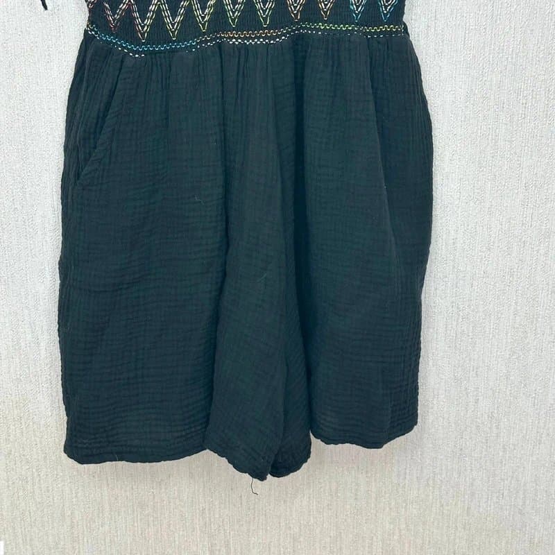 Made In Italy Made in Italy playsuit one size black embroidered stretch BNWT