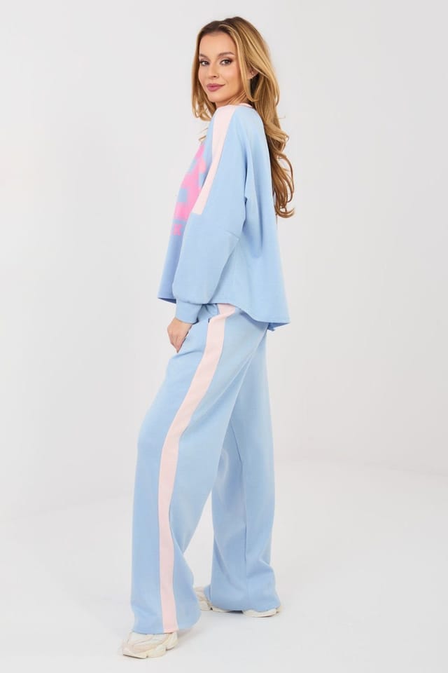 Love Lace Love Lace Women's Sporty Tracksuit Set Sweatshirt & Trousers in Blue - 2