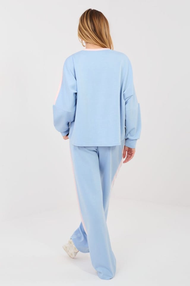 Love Lace Love Lace Women's Sporty Tracksuit Set Sweatshirt & Trousers in Blue - 3
