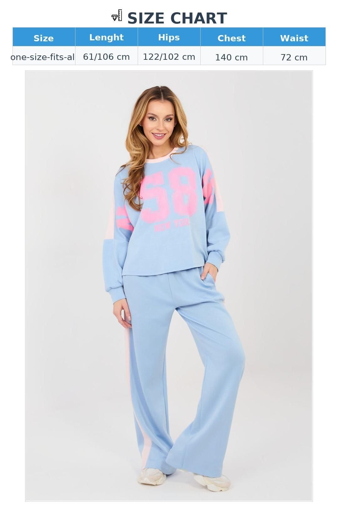 Love Lace Love Lace Women's Sporty Tracksuit Set Sweatshirt & Trousers in Blue - 4