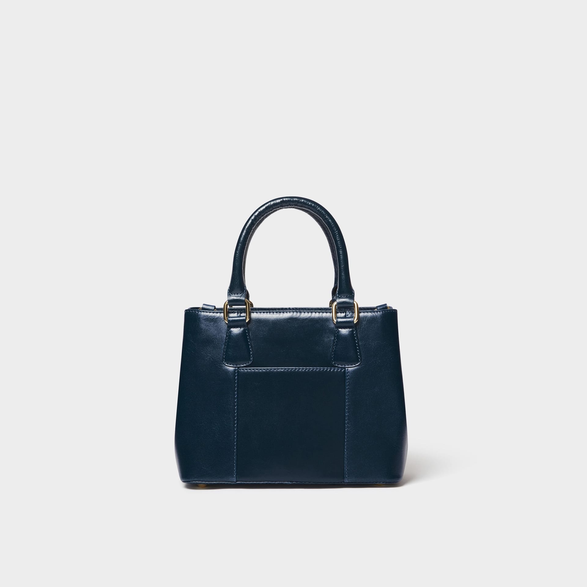 OSPREY LONDON OSPREY LONDON Women's The Adaline Mini High Shine Leather Grab Bag in Mid Navy - 4