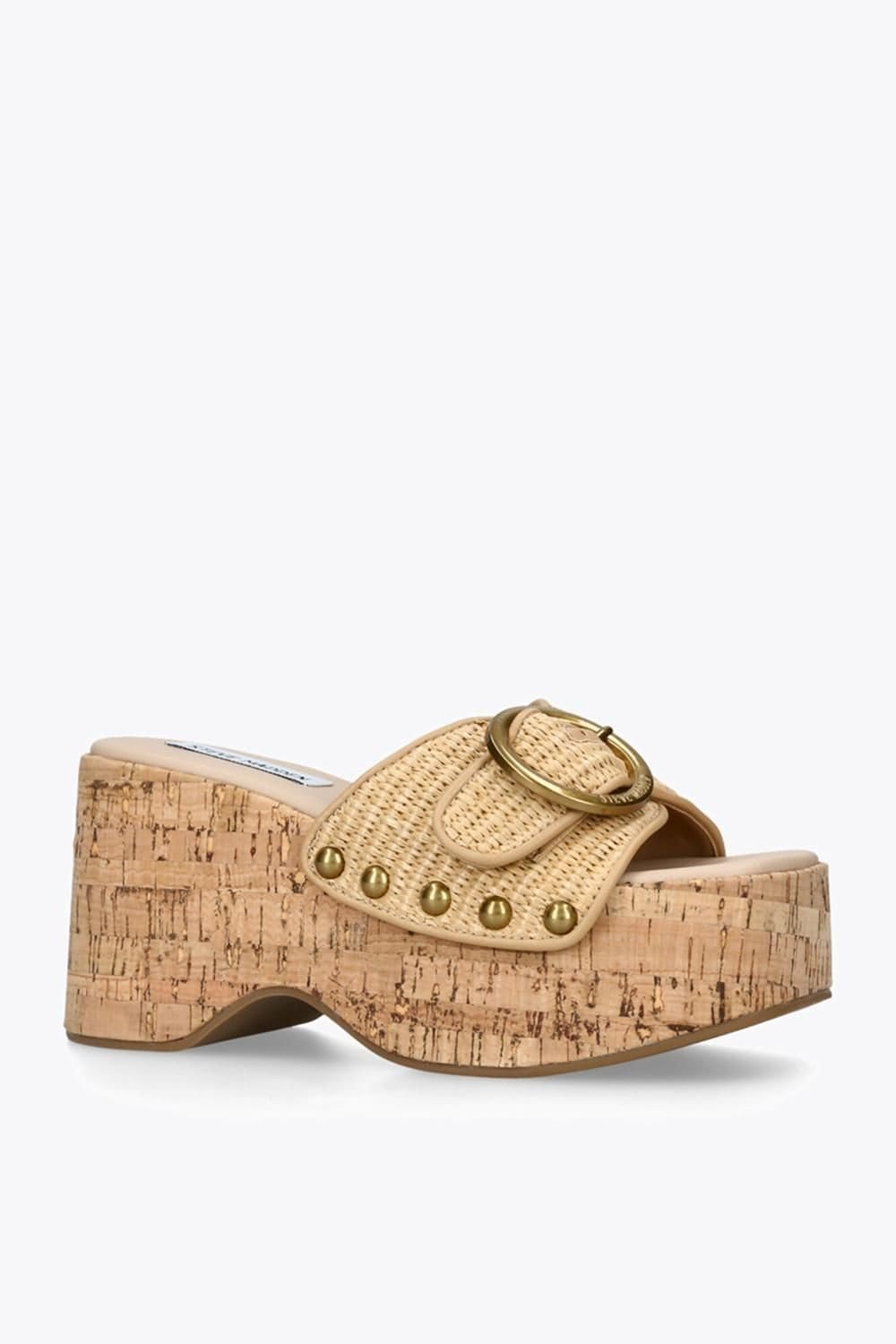 Steve Madden STEVE MADDEN Women's 'Pedestal Beige Raffia' Sandals - 4