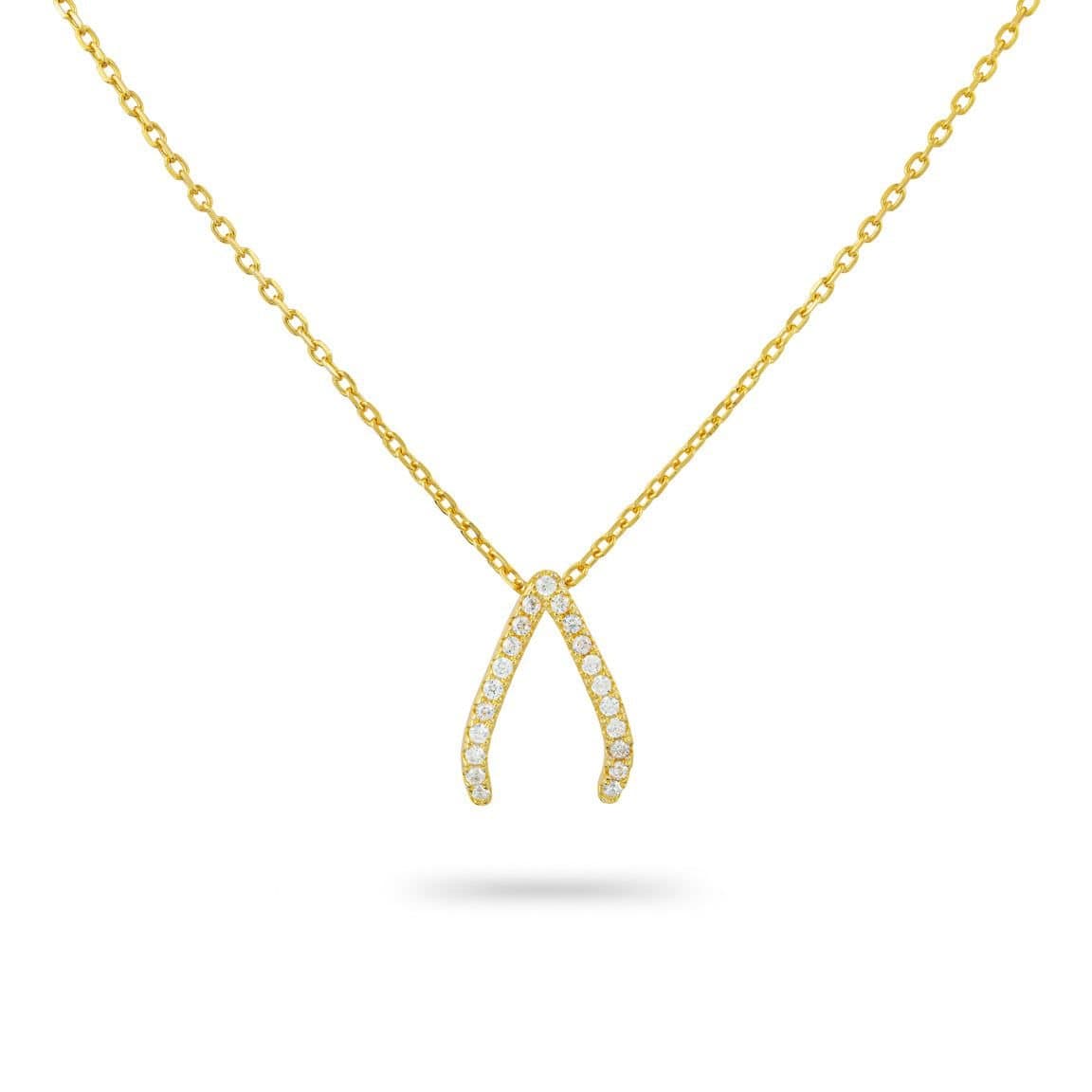 Gold Trip Gold Trip Women's Sparkling Wishbone Necklace in Gold