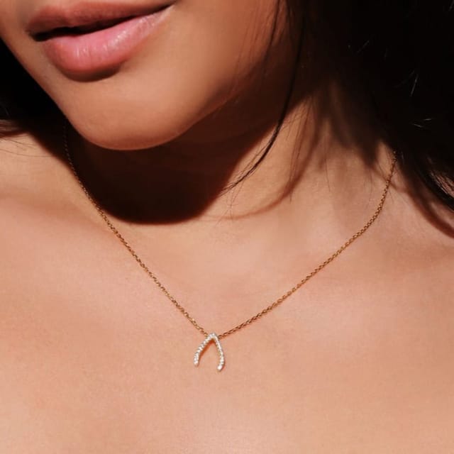 Gold Trip Gold Trip Women's Sparkling Wishbone Necklace in Gold - 3