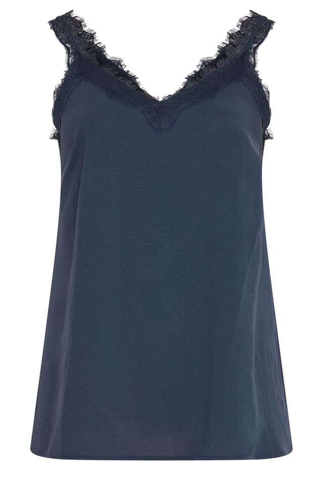 Evans Evans Women's 3 Pack Lace Trim Cami Vests in White - 3
