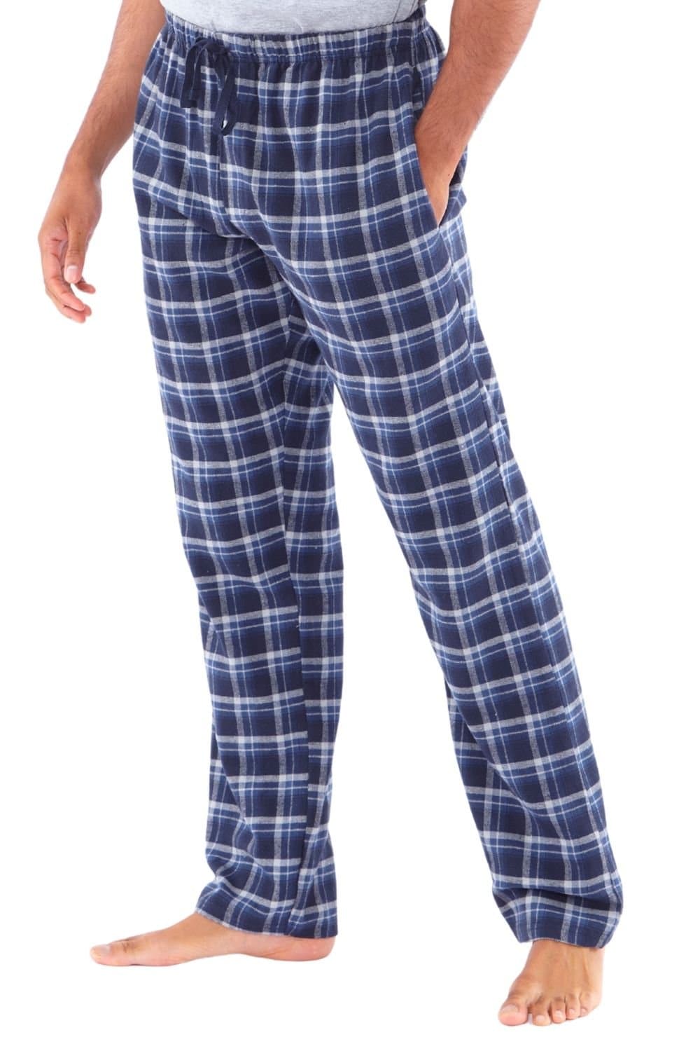 Just Essentials Just Essentials Men's Flannel Check Pyjama Trousers in Mid Blue