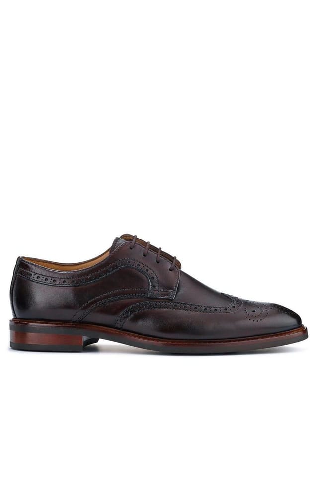 Jones Bootmaker Jones Bootmaker Men's Longwood Suede Derby Brogues in Dark Brown - 2