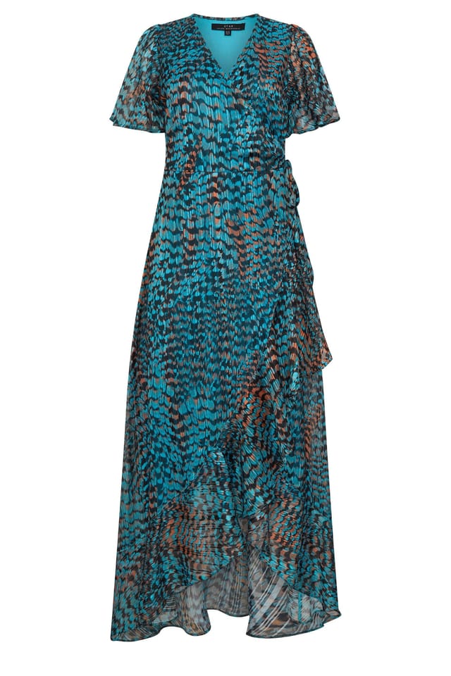 Star By Julien Macdonald Star by Julien Macdonald Women's Printed Maxi Wrap Dress in Turquoise - 2