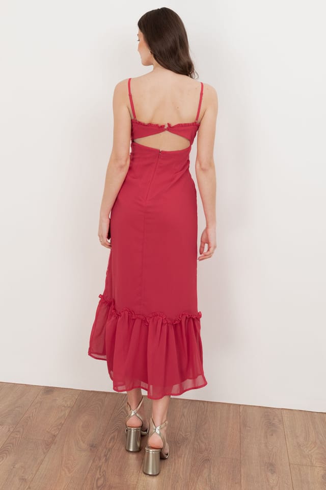 Maya Deluxe Maya Deluxe Women's Floral Embroidered Cami Maxi Dress in Bright Pink - 2