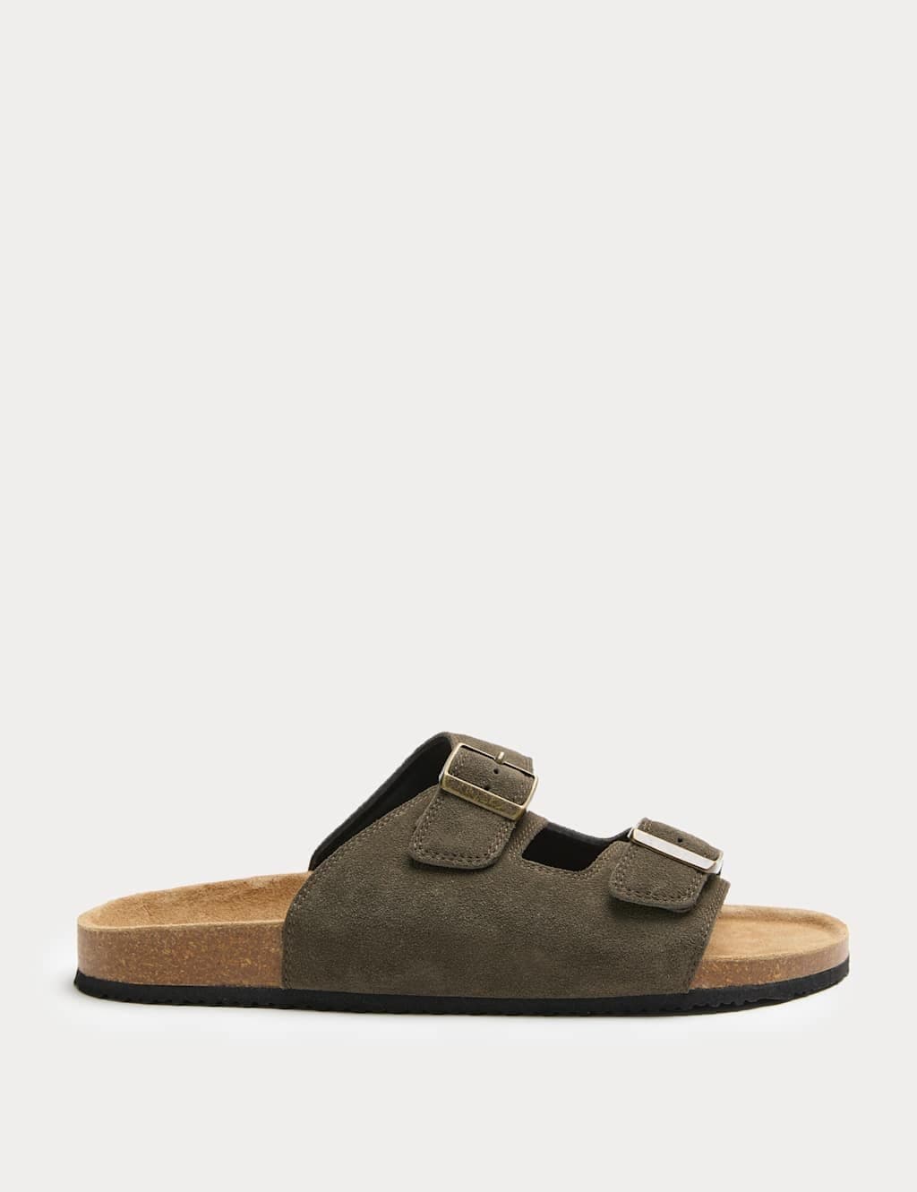 Marks & Spencer M&S Suede Slip-On Corkbed Sandals Khaki
