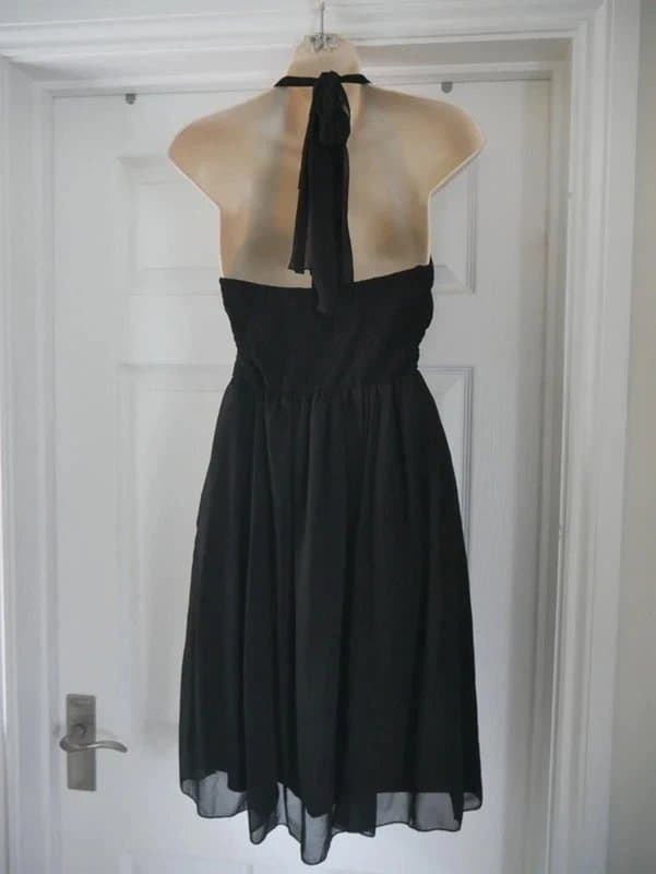 New Look Black Beaded Dress Evening Party Size 8 New Look Chiffon Prom Cruise