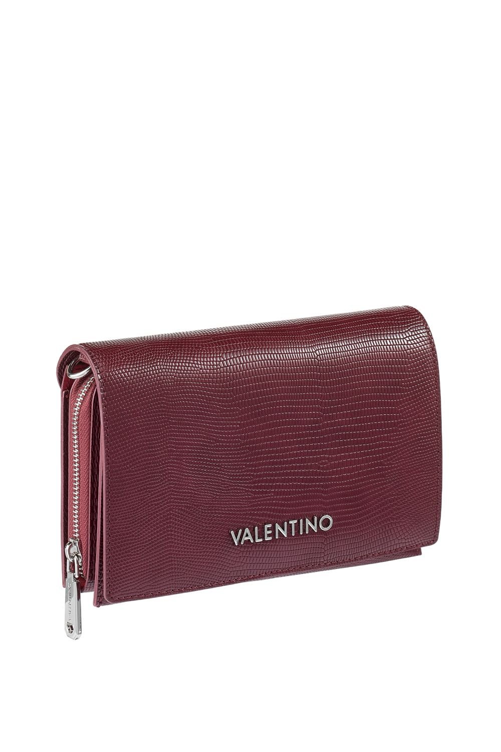 Valentino Bags Valentino Bags Women's Ember Lizard Grain Flap Bag With Chain Burgundy - 3