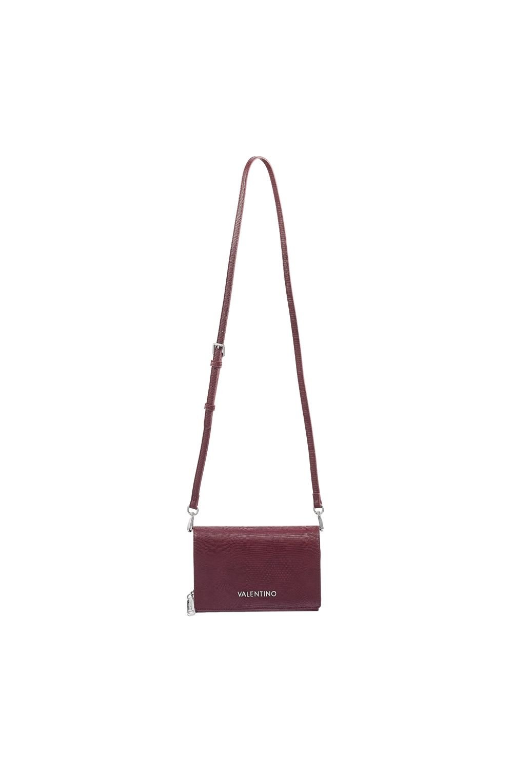 Valentino Bags Valentino Bags Women's Ember Lizard Grain Flap Bag With Chain Burgundy - 4