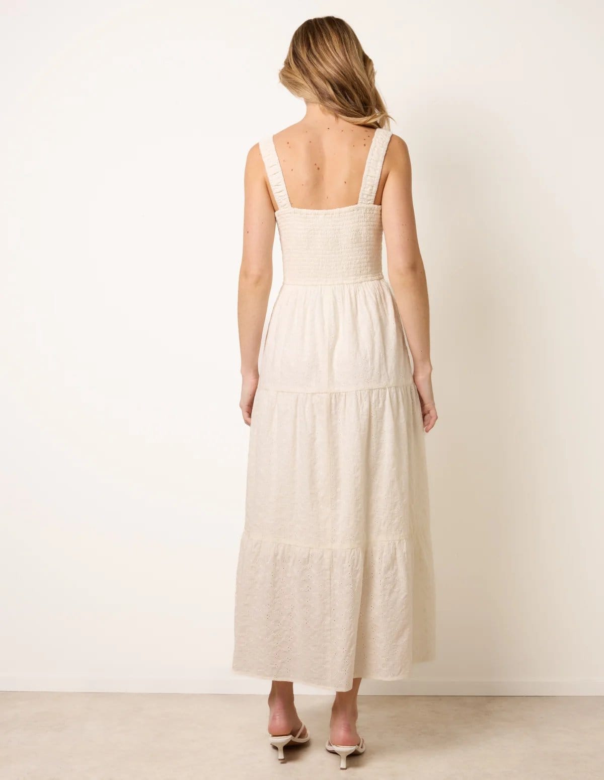 Blue Vanilla Broderie Button Down Maxi Dress - 4