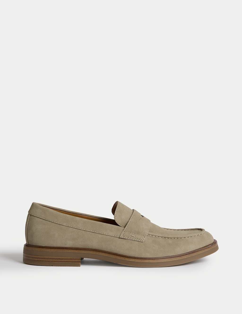Marks & Spencer M&S Suedette Loafers in Stone