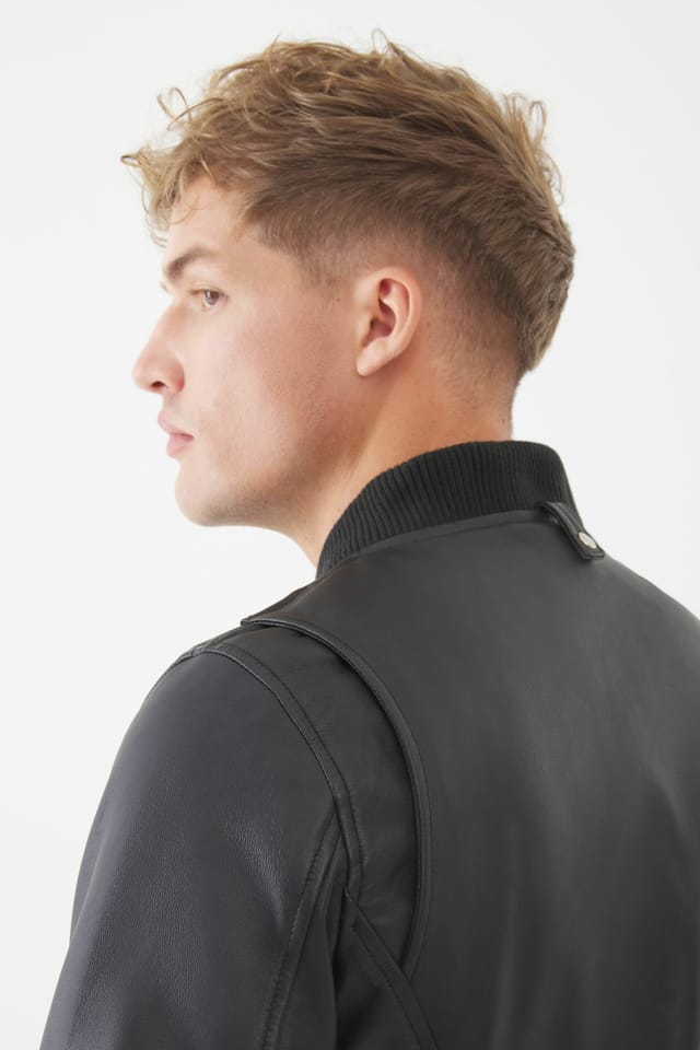 Bolongaro Trevor Bolongaro Trevor Men's Real Leather Hackney Bomber Jacket in Black - 2