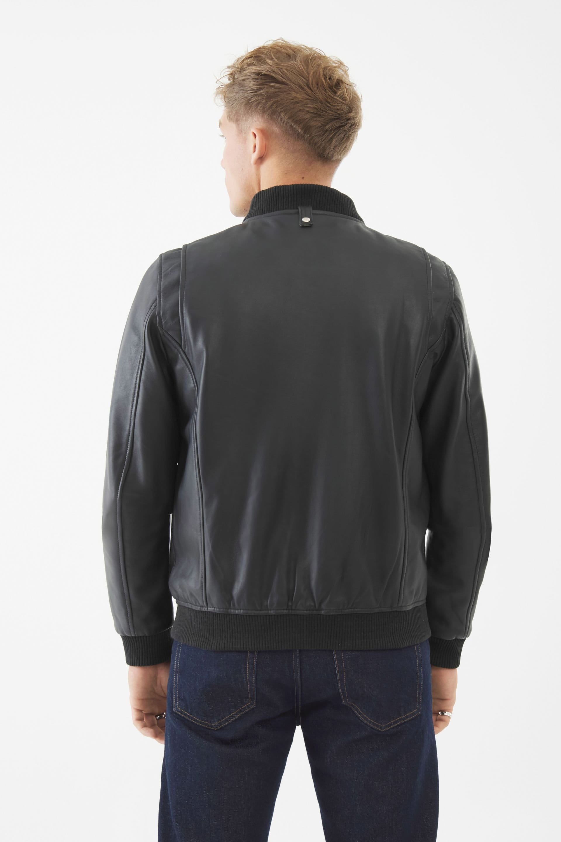 Bolongaro Trevor Bolongaro Trevor Men's Real Leather Hackney Bomber Jacket in Black - 4