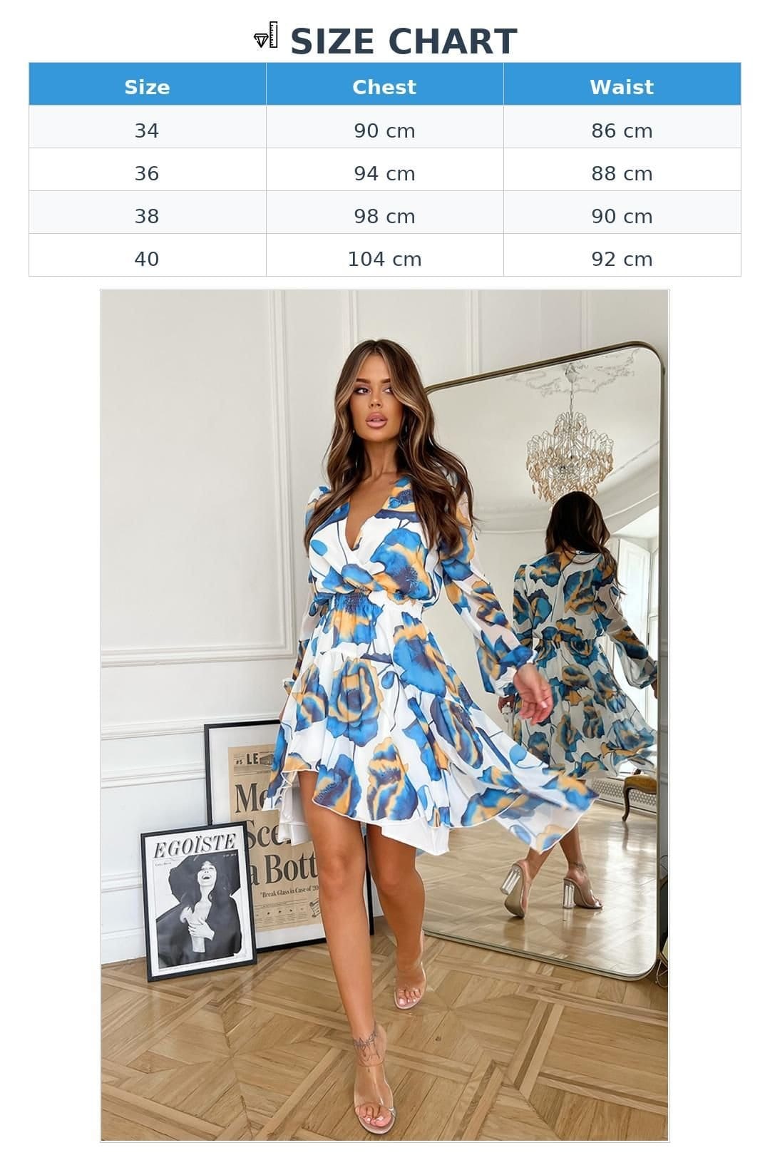 Love Lace Love Lace Women's Airy Chiffon Floral Heart Neck Midi Dress in Blue - 4