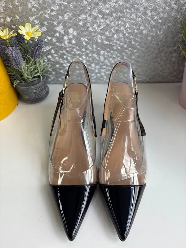 Holland Cooper Holland Cooper Regency Kitten Heels UK Size 6 - Clear Black