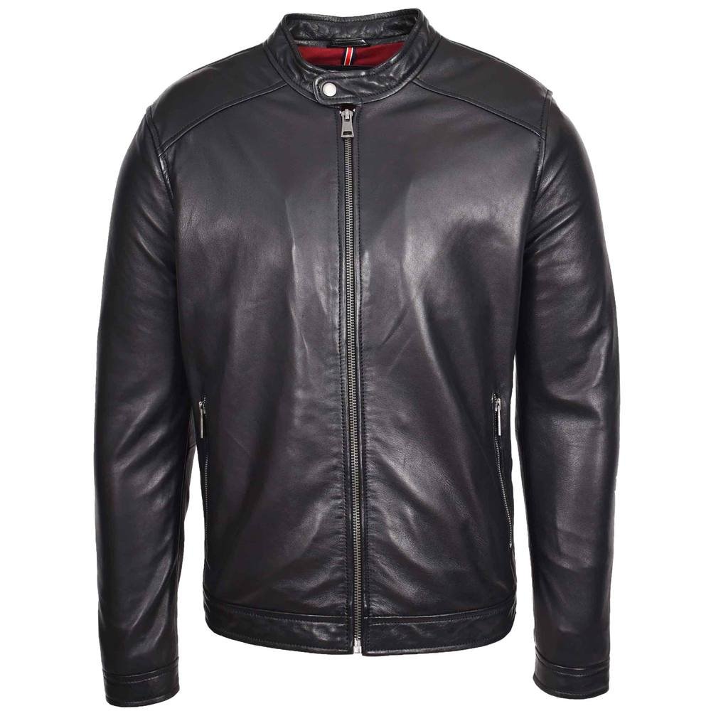 House of Leather House of Leather Men's Mens Real Leather Casual Biker Style Jacket Rowan Black - 2