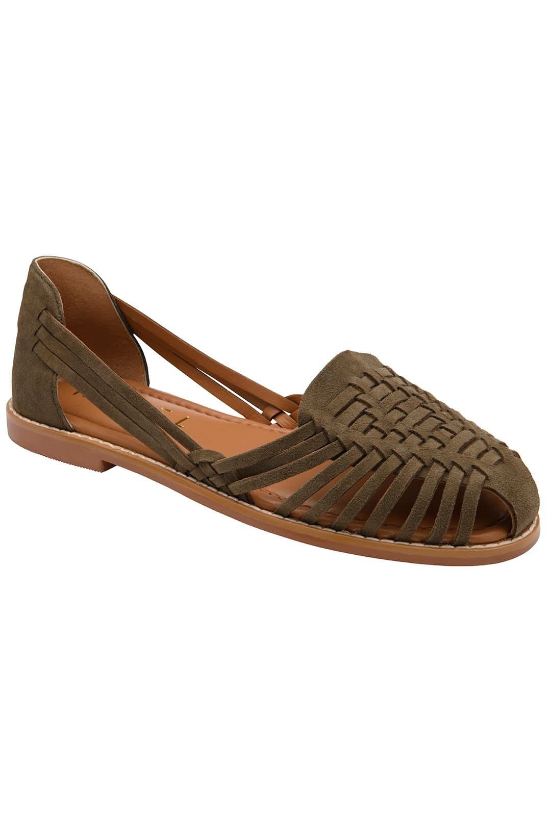 Ravel Ravel Women's Olive Leather 'Glant' Flat Sandals