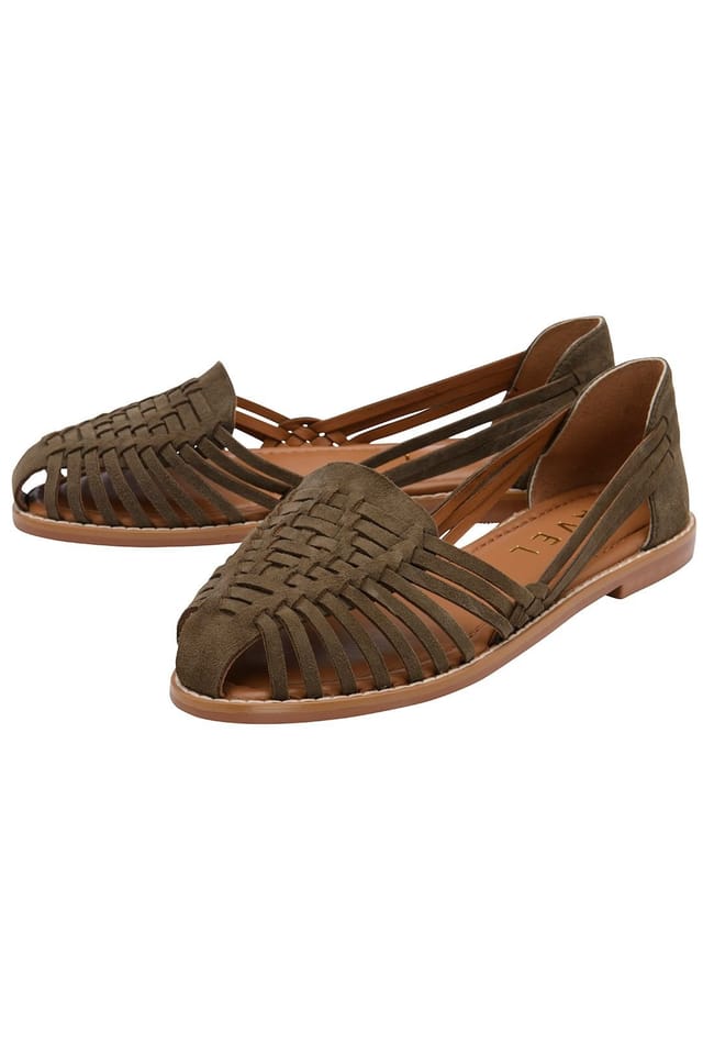 Ravel Ravel Women's Olive Leather 'Glant' Flat Sandals - 2