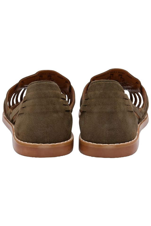 Ravel Ravel Women's Olive Leather 'Glant' Flat Sandals - 3