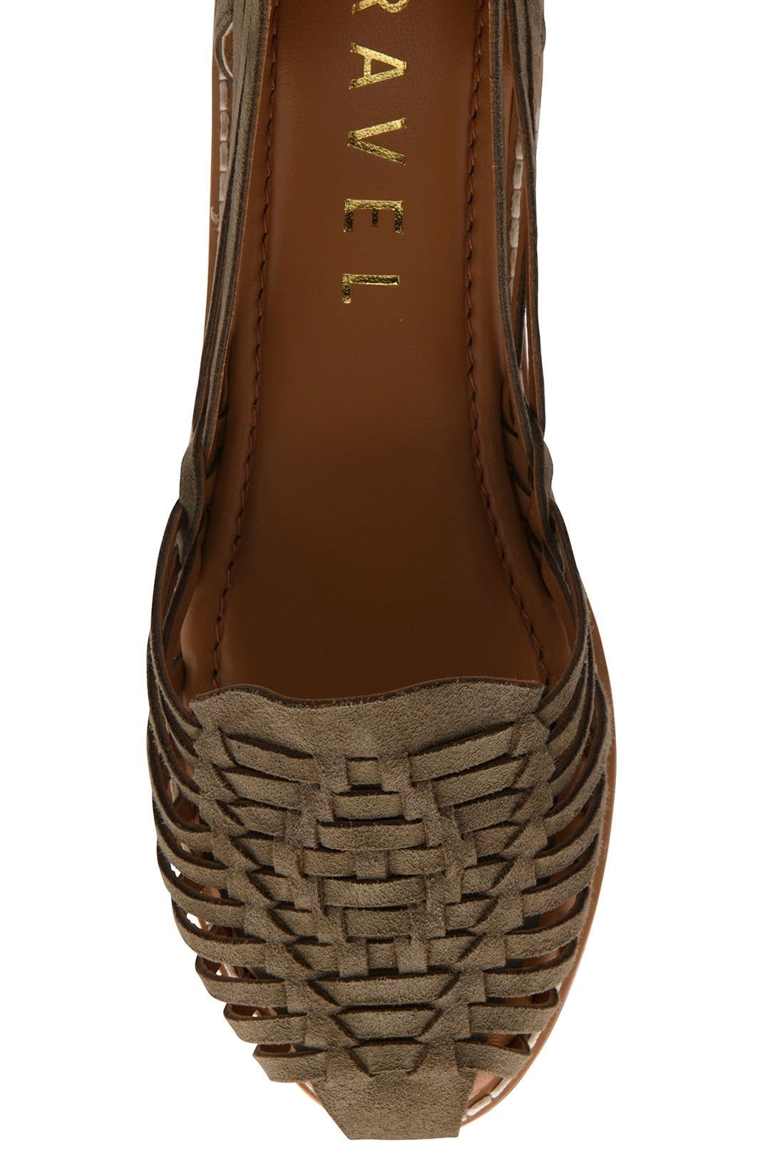 Ravel Ravel Women's Olive Leather 'Glant' Flat Sandals - 4