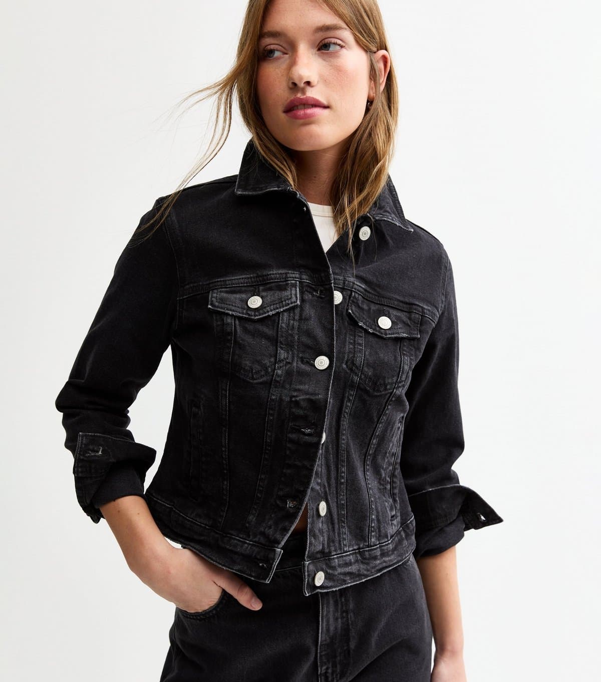 New Look New Look Black Dark Wash Denim Jacket