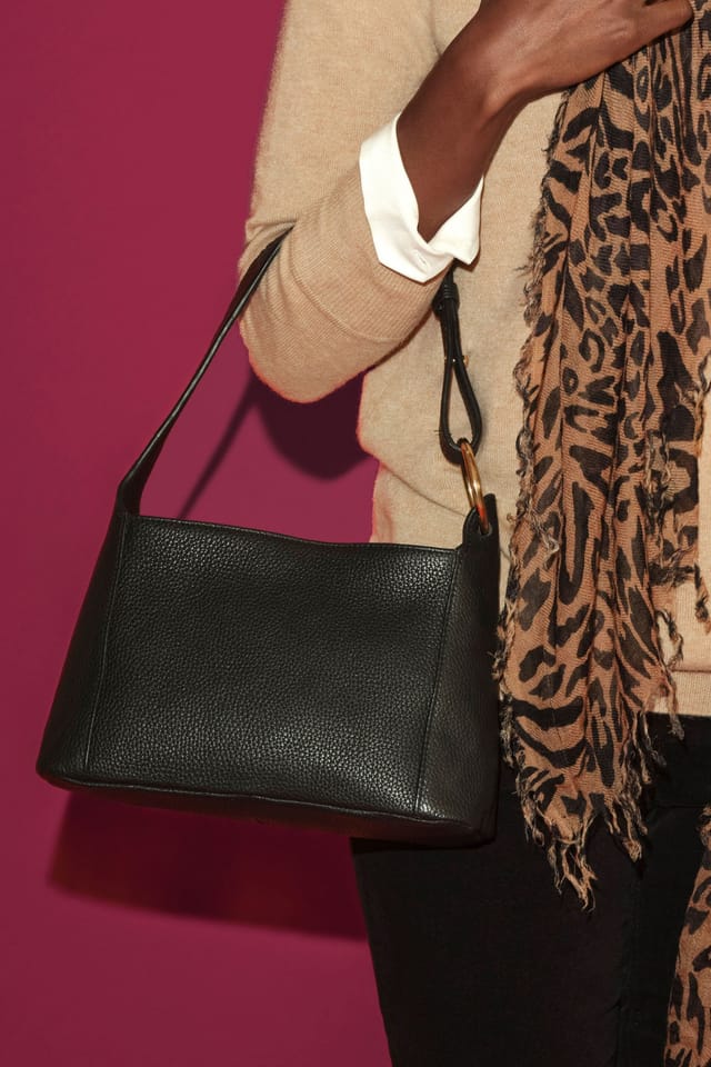 Pure Collection Pure Collection Women's Leather Shoulder Bag in Black - 2